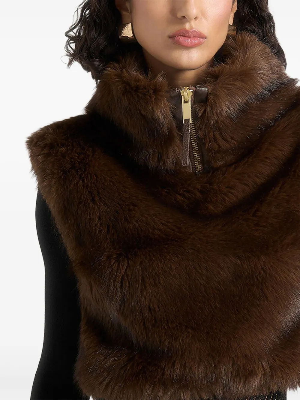 Manière De Voir Nyla vest met hoge hals en rits Bruin