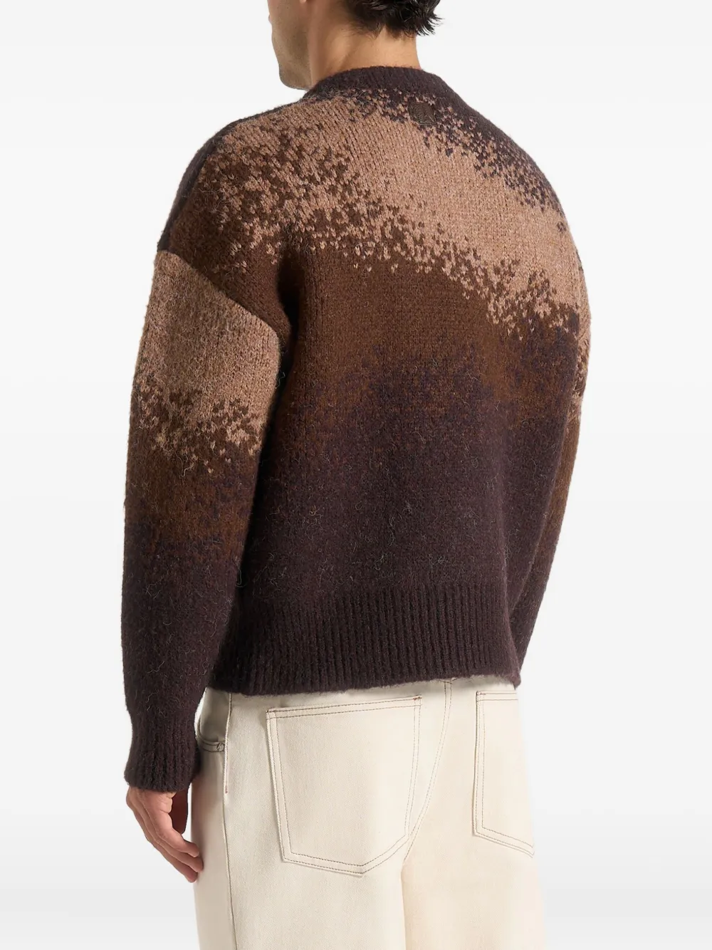 Yani Ombre-Effect Crew-Neck Brown Sweater