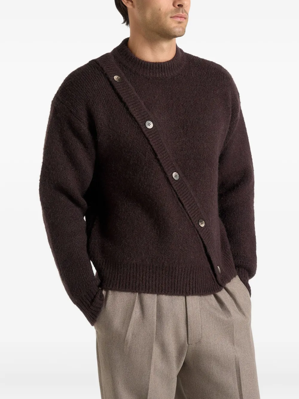 Manière De Voir Theo asymmetric sweater - Bruin
