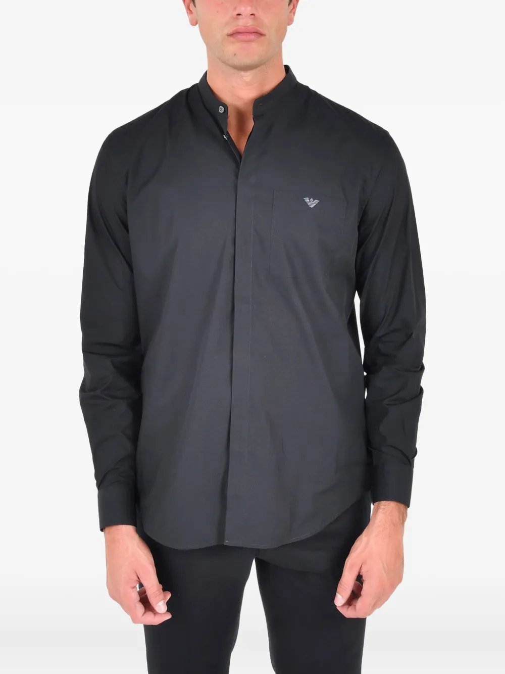 Emporio Armani band-collar shirt - Nero
