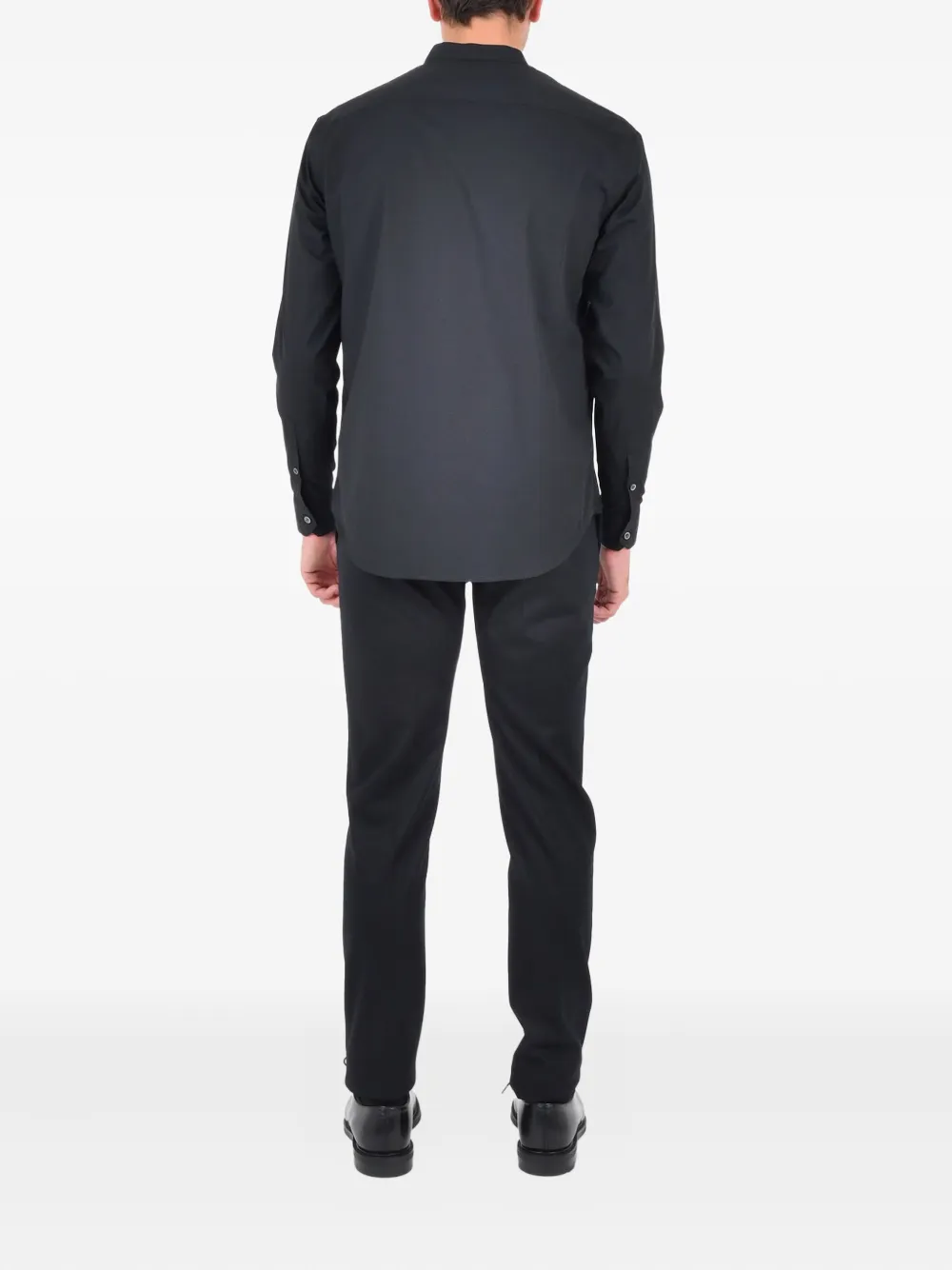 Emporio Armani band-collar shirt - Zwart