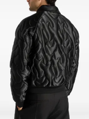 Ugo detail-embroidered satin black jacket 5