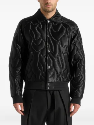Ugo detail-embroidered satin black jacket 4