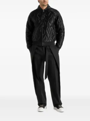 Ugo detail-embroidered satin black jacket 3