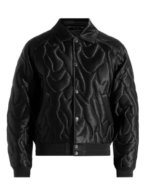 Ugo detail-embroidered satin black jacket 2