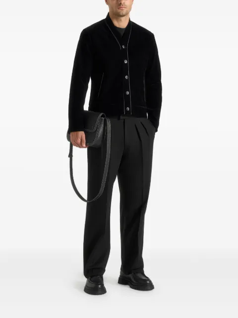 Manière De Voir Nassim velvet jacket with contrast piping