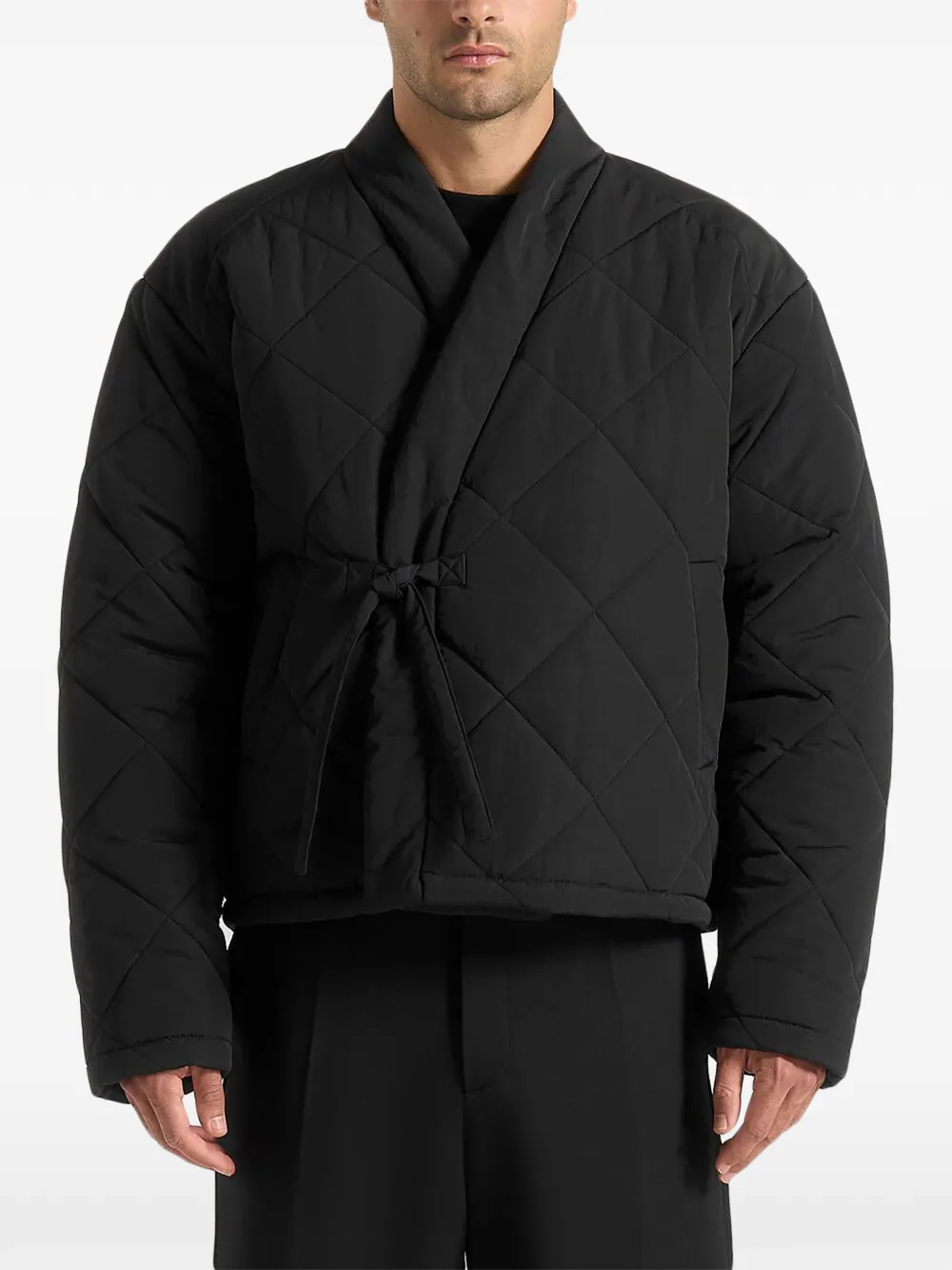 Manière De Voir Emil quilted wrap jacket - Nero