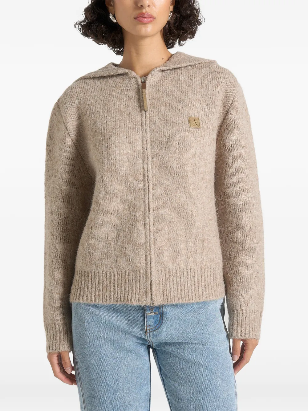 Billie Brushed Wool Zip-Fastening Hoodie