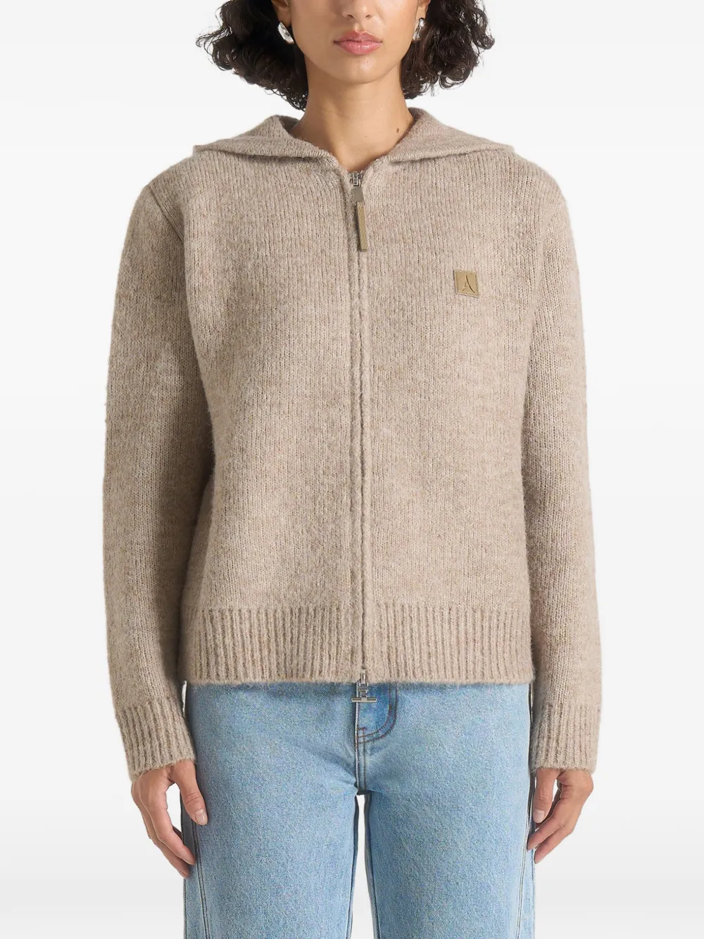 Billie Brushed Wool Zip-Fastening Hoodie