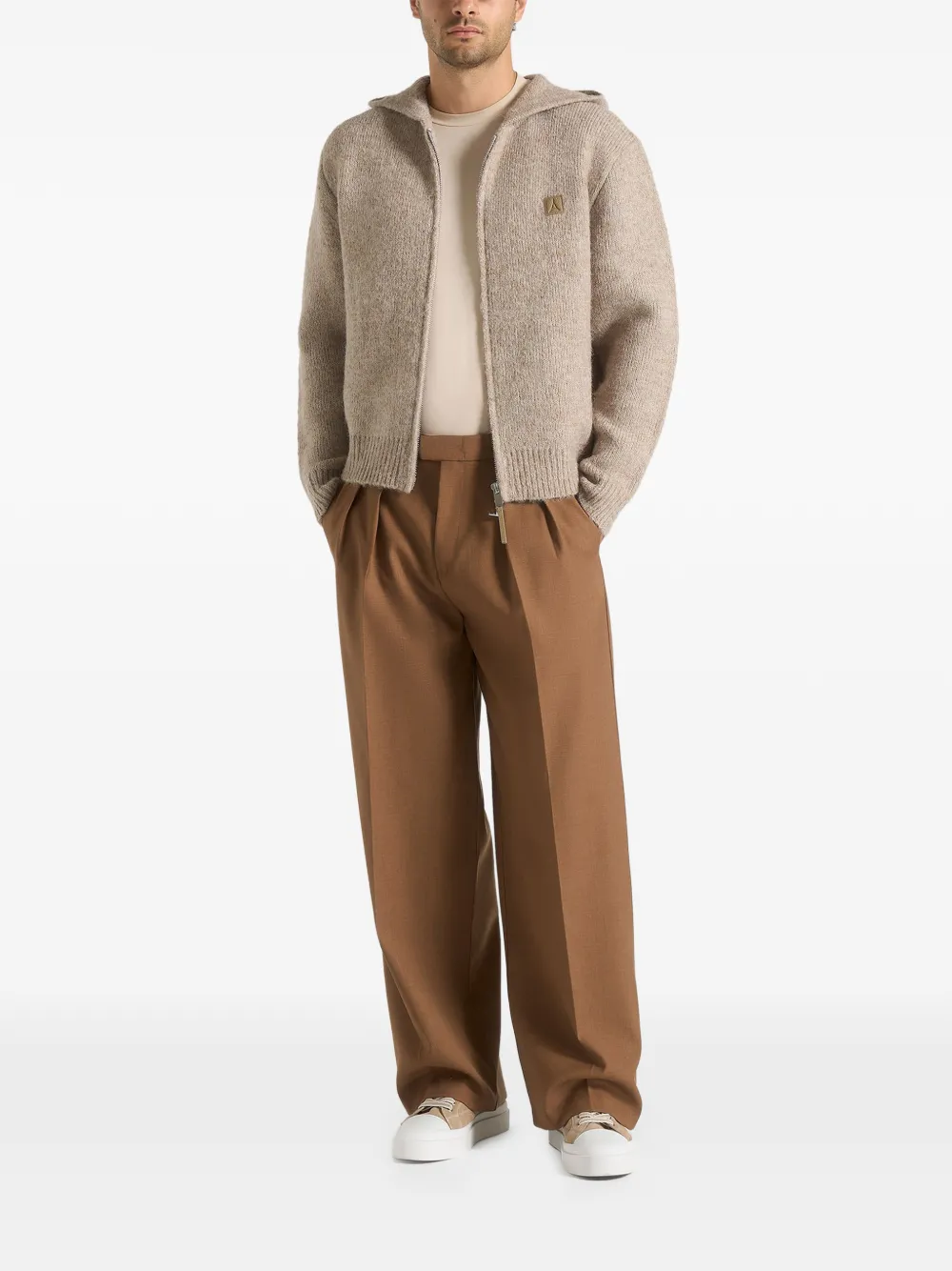 Billie Brushed Wool Zip-Fastening Hoodie