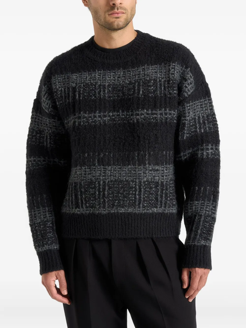 Manière De Voir Ayden checked knitted sweater - Zwart