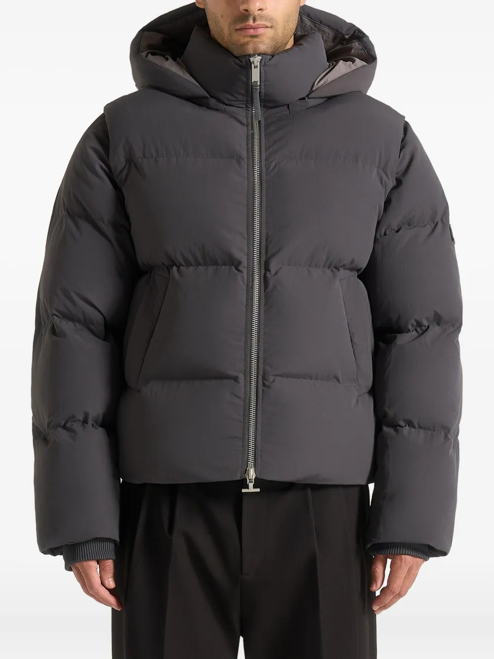Manière De Voir Eric puffer hooded jacket | Grey | Image 1