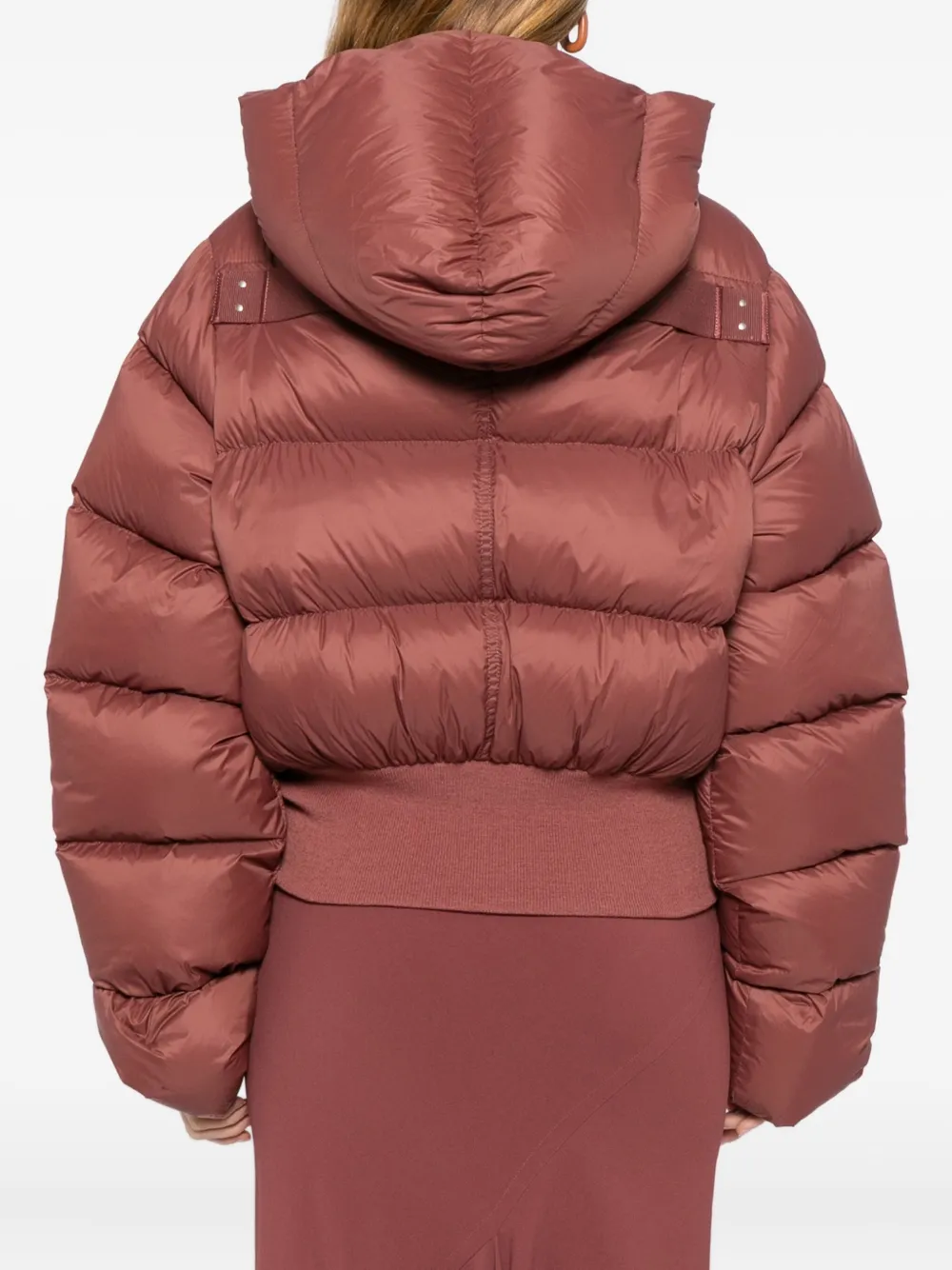 Rick Owens Hooded Puffer Jacket In Brown