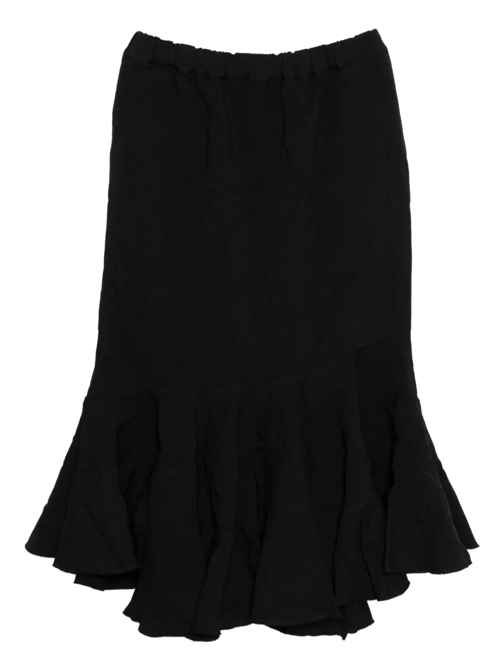 Comme Des Garçons Tiered Fishtail Skirt In Black