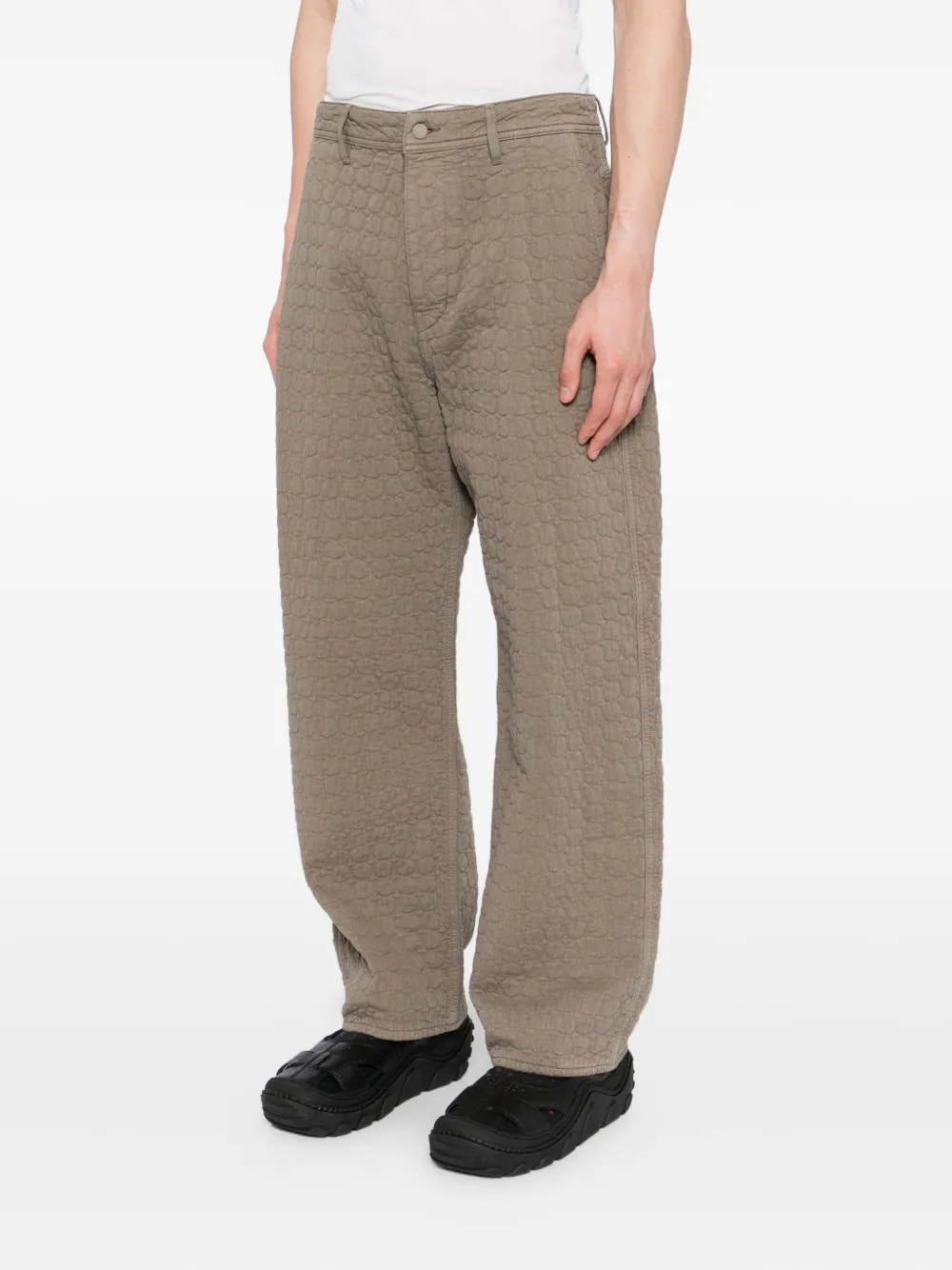 Craig Green Cotton Quilted Circle Trousers In Brown