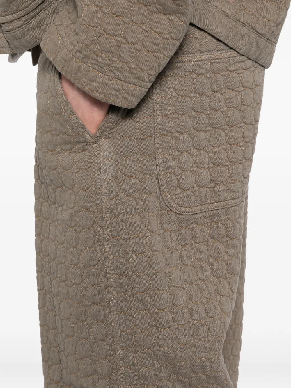 Craig Green Cotton Quilted Circle Trousers In Brown