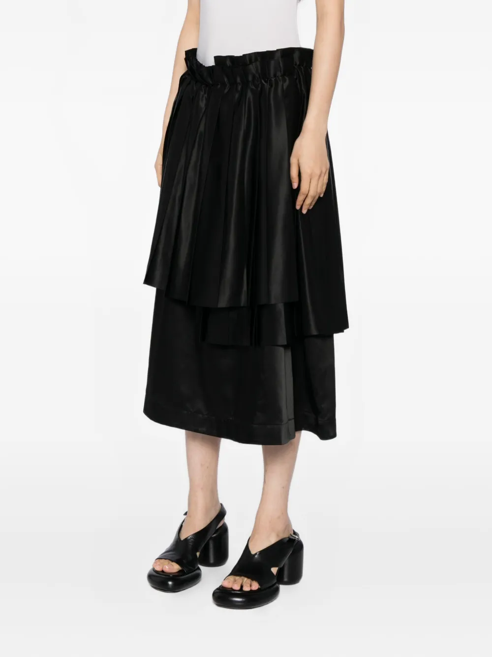 Noir Kei Ninomiya Gelaagde rok Zwart