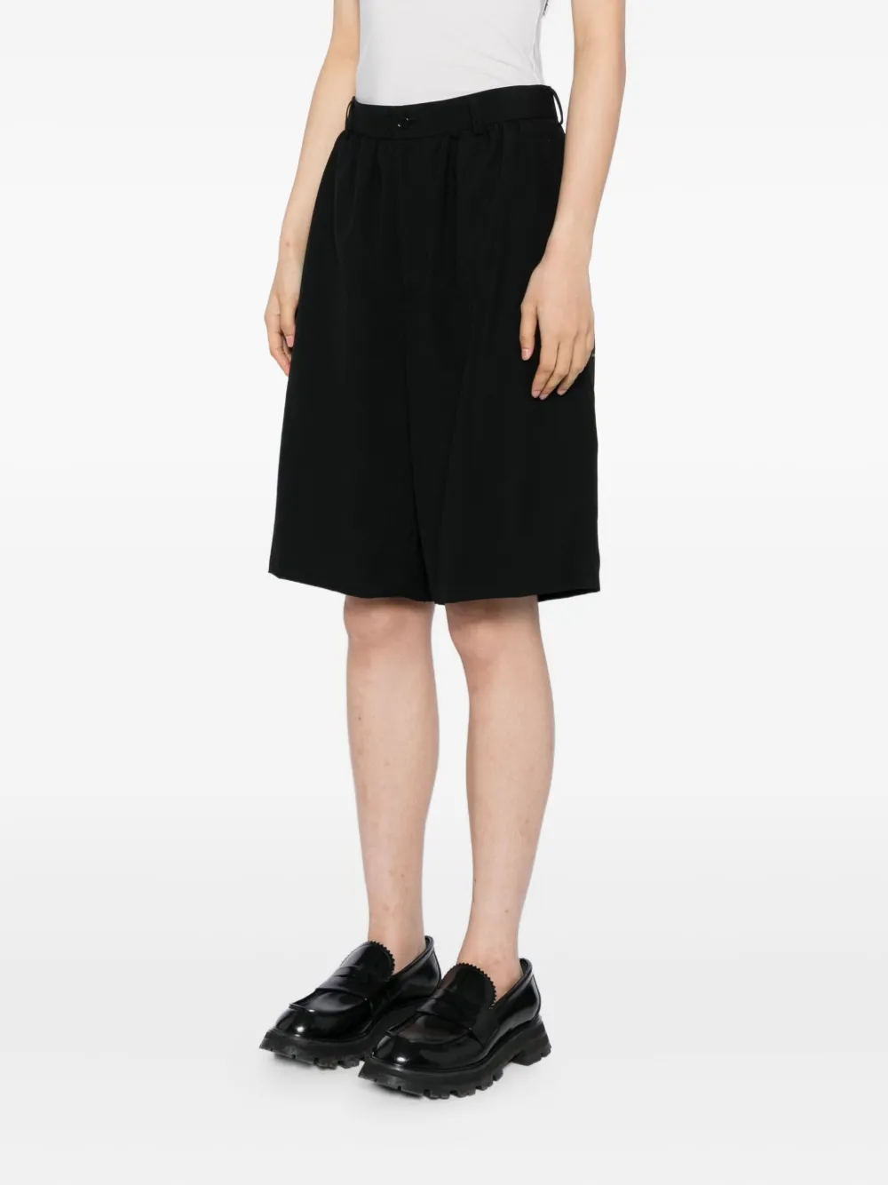 Comme Des Garcons Girl Wool Shorts In Black
