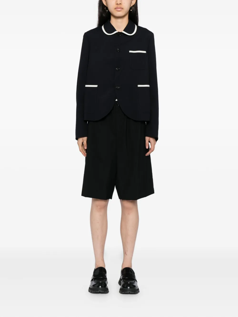 Comme Des Garcons Girl Wool Shorts In Black
