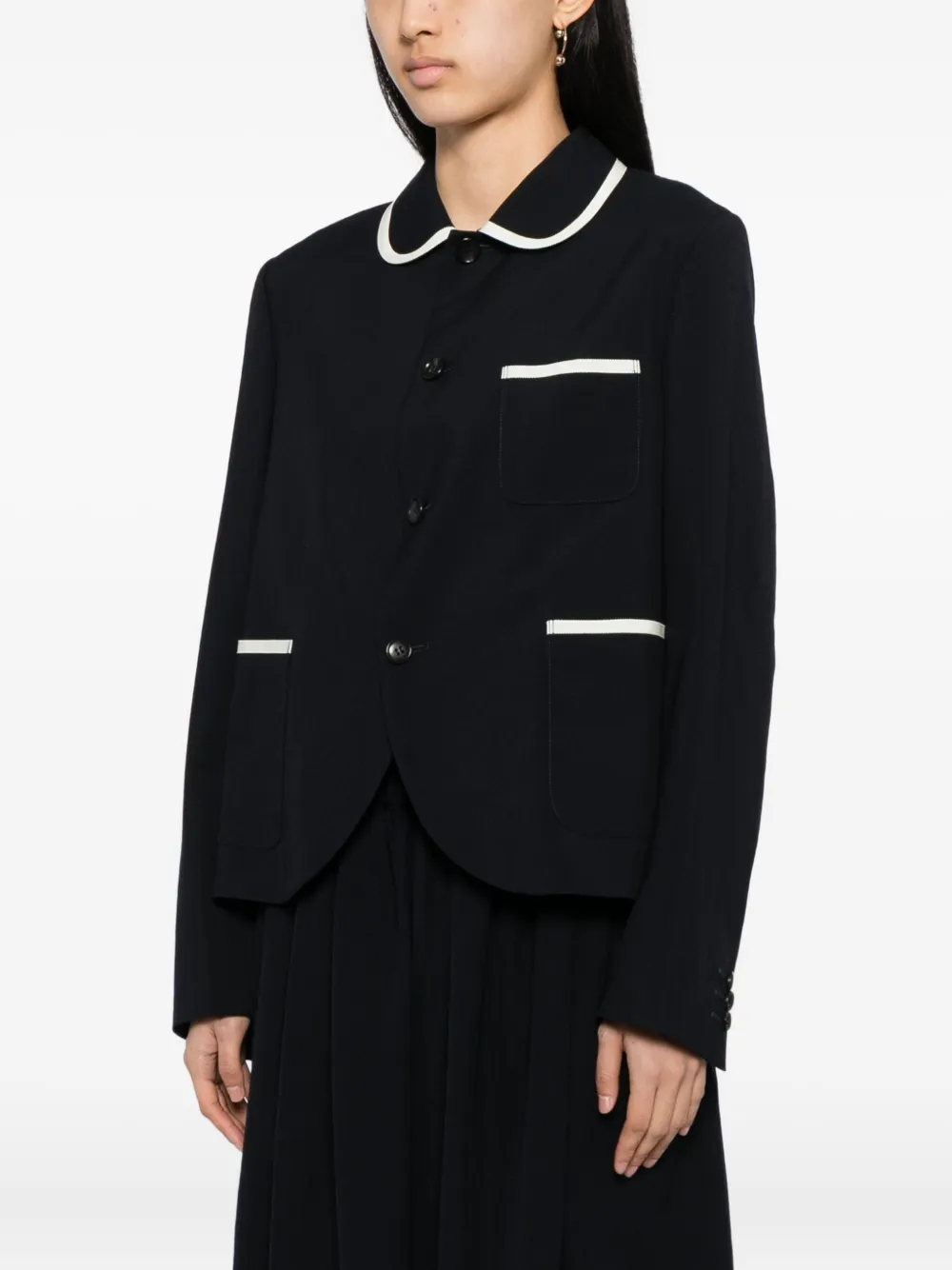 Comme Des Garcons Girl Wool Jacket In Black