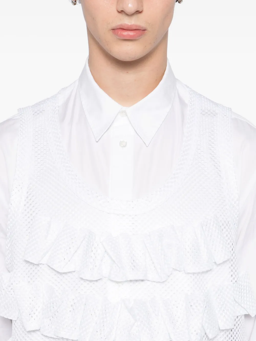 Comme des Garçons Homme Plus Mesh gilet Wit