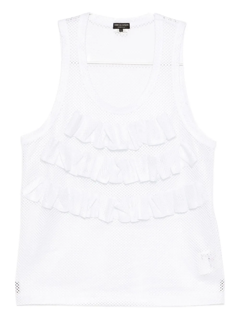 Comme des Garçons Homme Plus mesh raffled vest - Bianco
