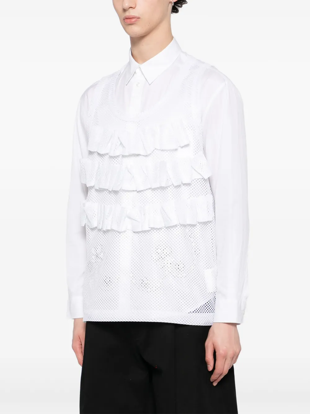 Comme des Garçons Homme Plus Mesh gilet Wit