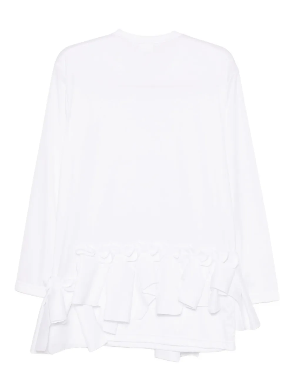 Comme Des Garçons Comme Des Garçons T-shirt met lange mouwen en ruches Wit