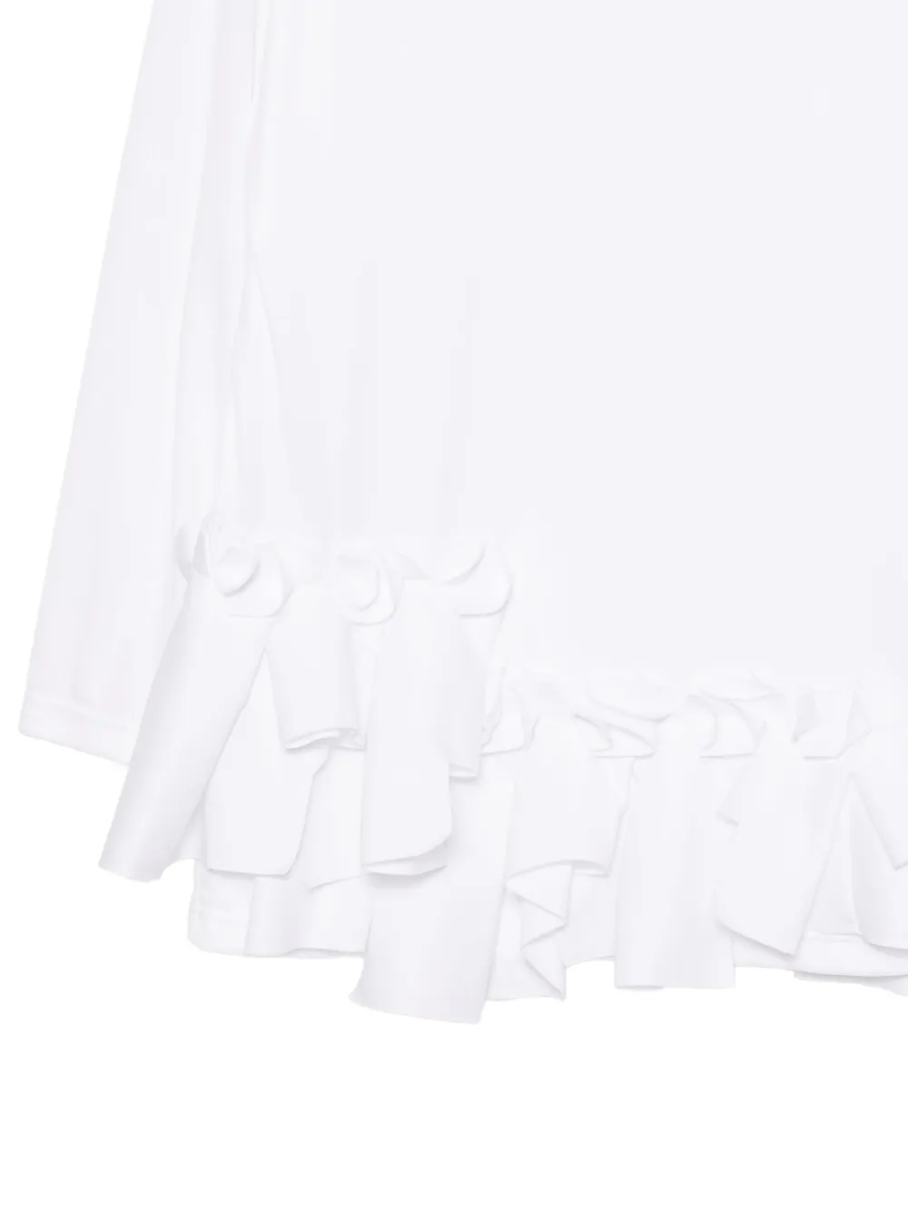 Comme Des Garçons Comme Des Garçons T-shirt met lange mouwen en ruches Wit