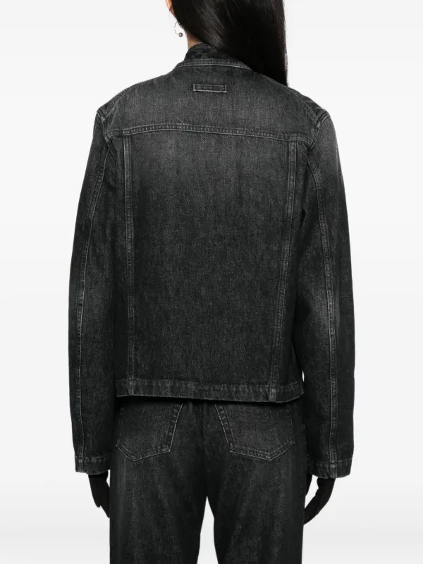 Jean Paul Gaultier Zipped Denim Jacket | Black | FARFETCH CA