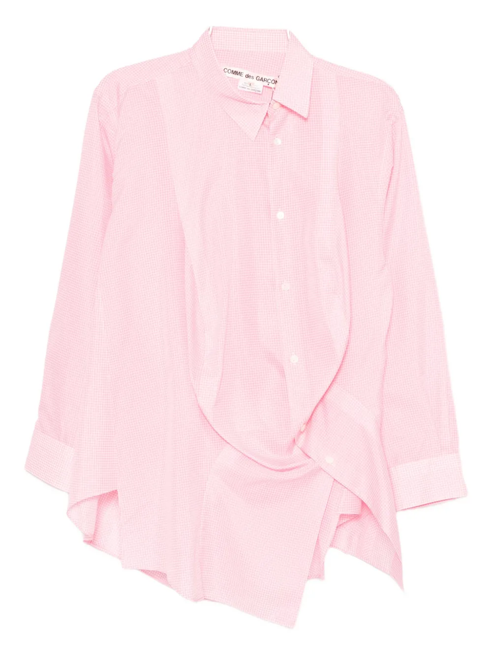 Comme Des Garçons Checked Shirt In Pink