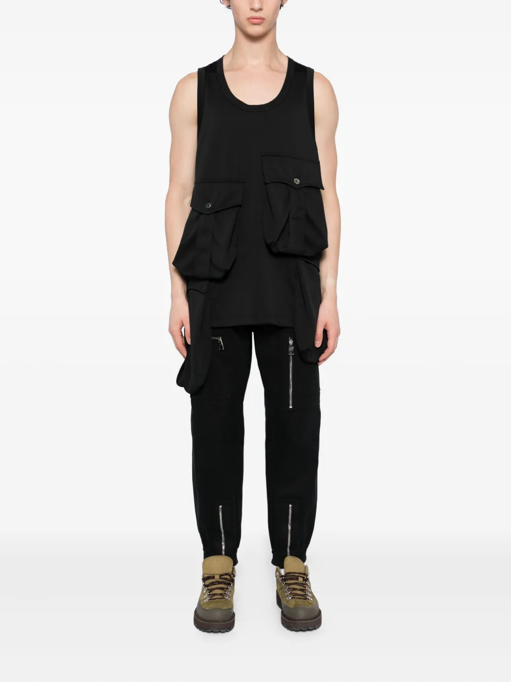 Comme des Garçons Homme Plus Asymmetrische spencer - Zwart