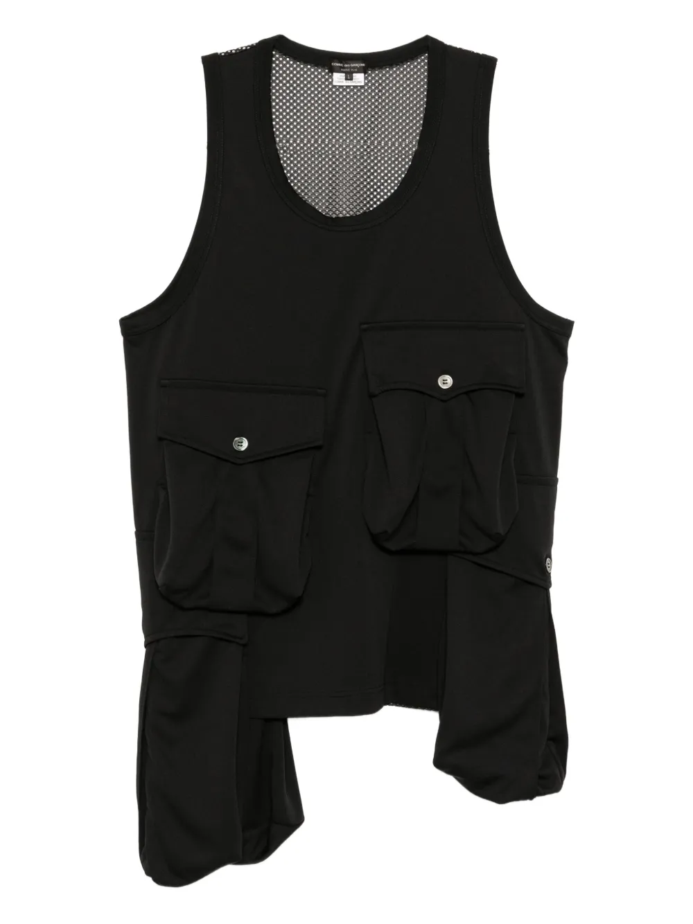 Comme des Garçons Homme Plus アシンメトリーベスト - ブラック