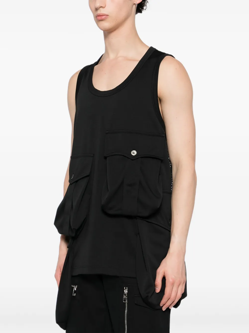 Comme des Garçons Homme Plus Asymmetrische spencer Zwart