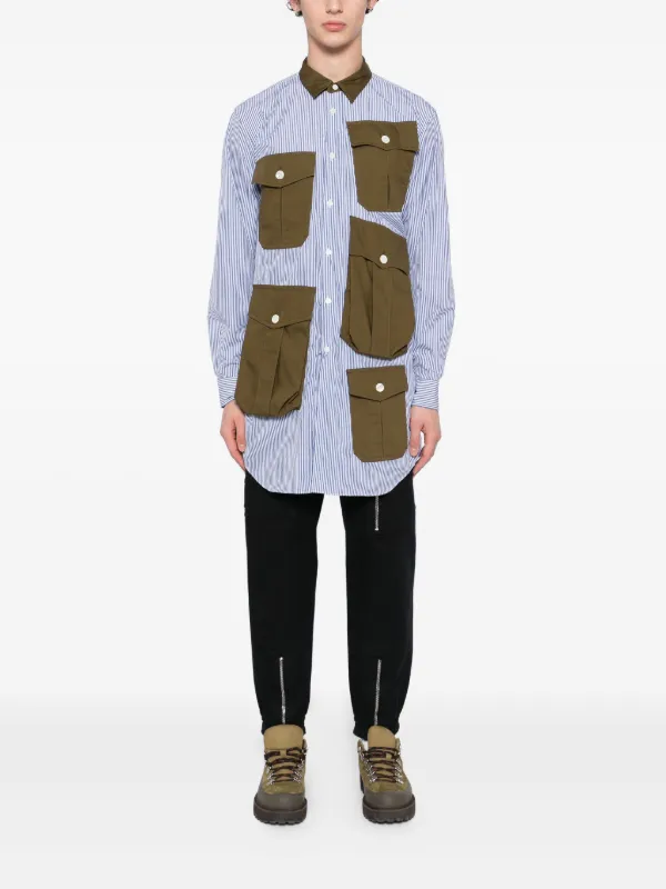 Comme Des Garçons Homme Plus ボックスプリーツ シャツ | ブルー