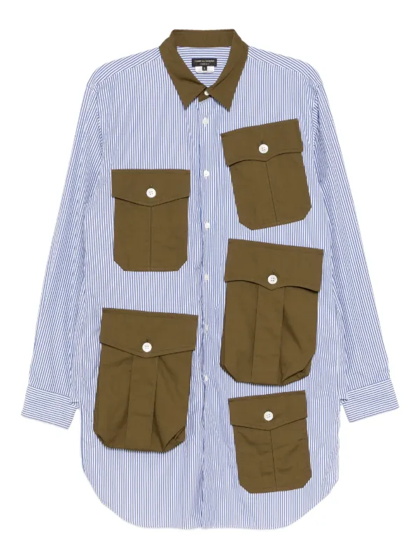 COMME des GARÇONS HOMME PLUS プリーツシャツ1992 Comme Des Garçons Homme Plus ボックスプリーツ シャツ | ブルー