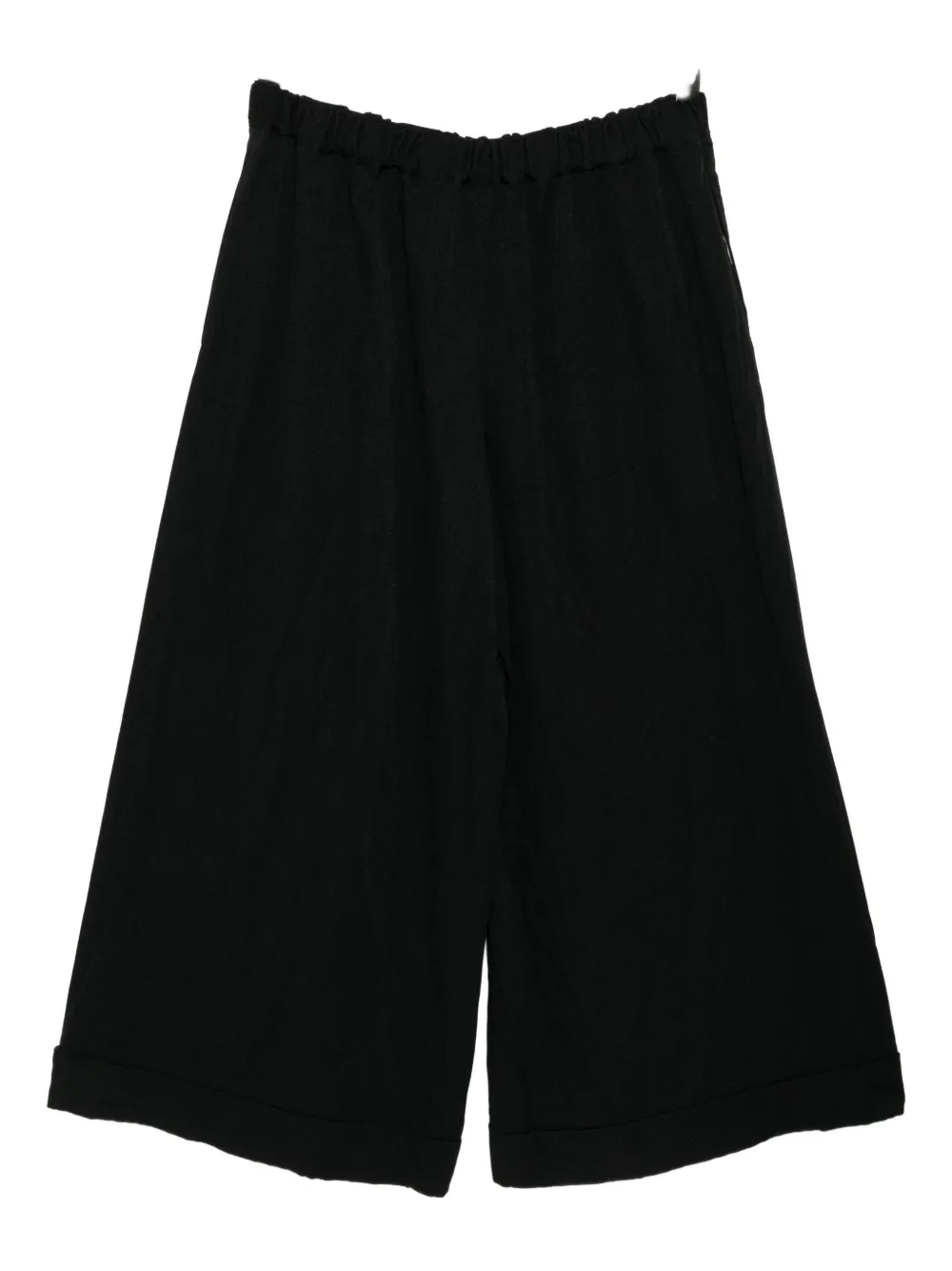 Comme Des Garçons Cuffed Wide-leg Trousers In Black