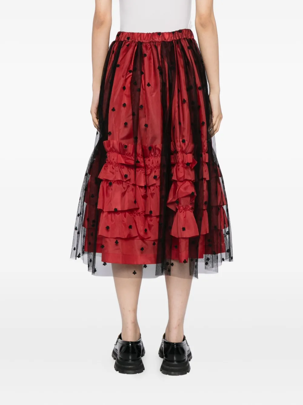 Comme Des Garcons Girl Double-layered Skirt In Red