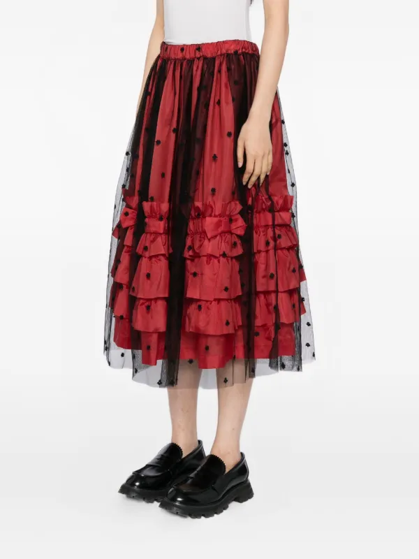 Comme Des Garçons Girl double-layered Skirt | Red | FARFETCH