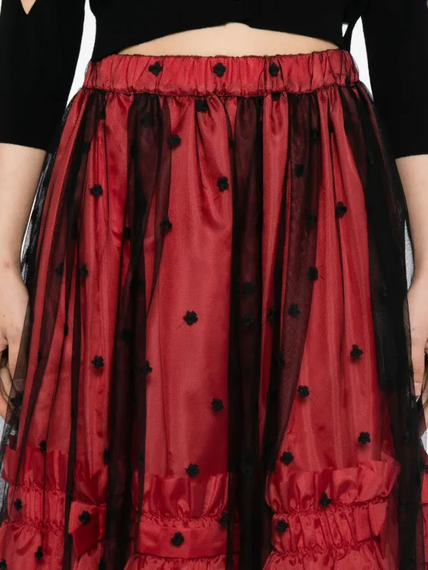 Comme Des Garçons Girl double-layered Skirt | Red | FARFETCH