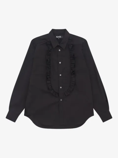 Black Comme Des Garçons camisa con detalle de volantes