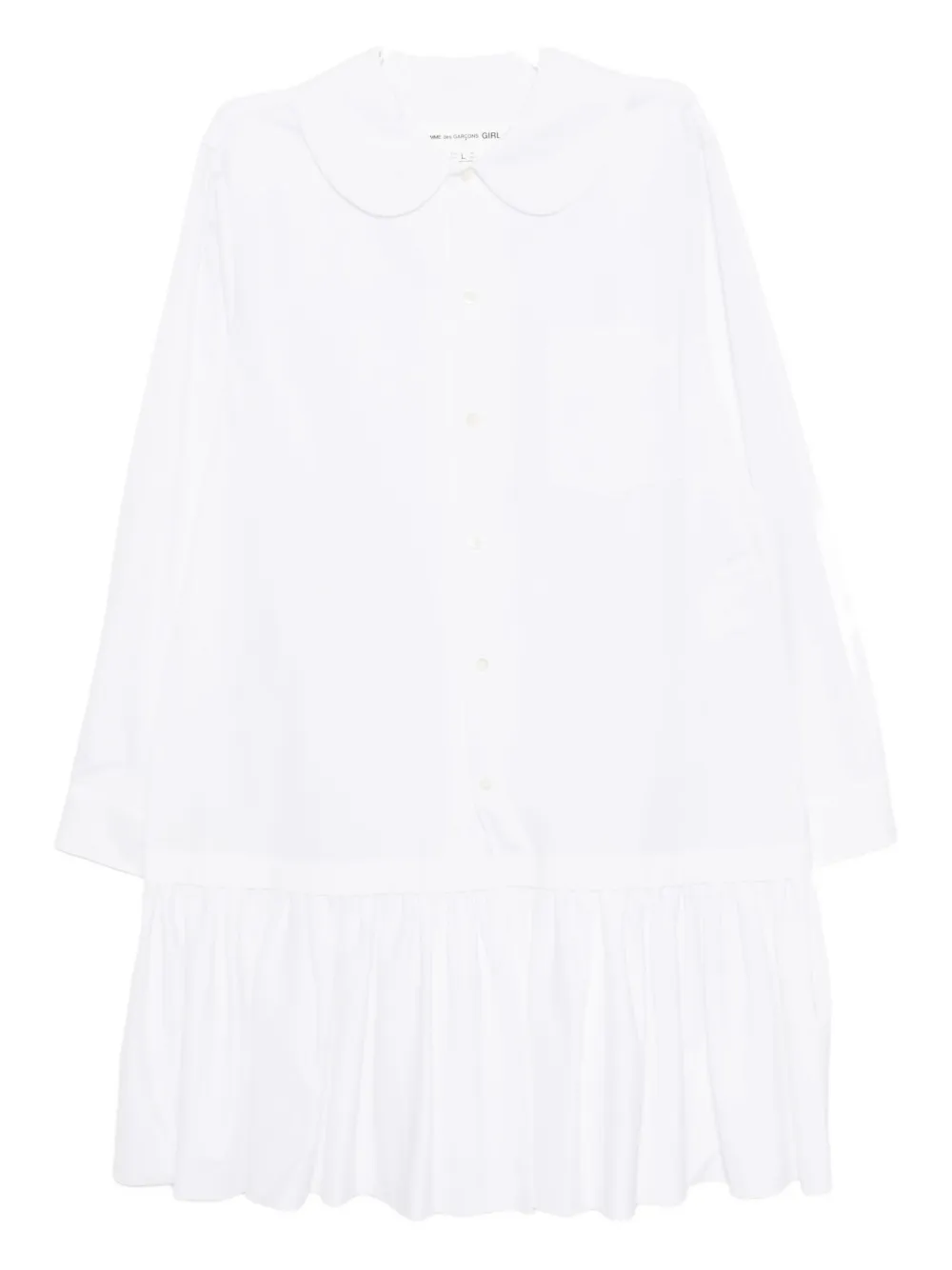 Comme Des Garcons Girl Cotton Shirt Dress In White