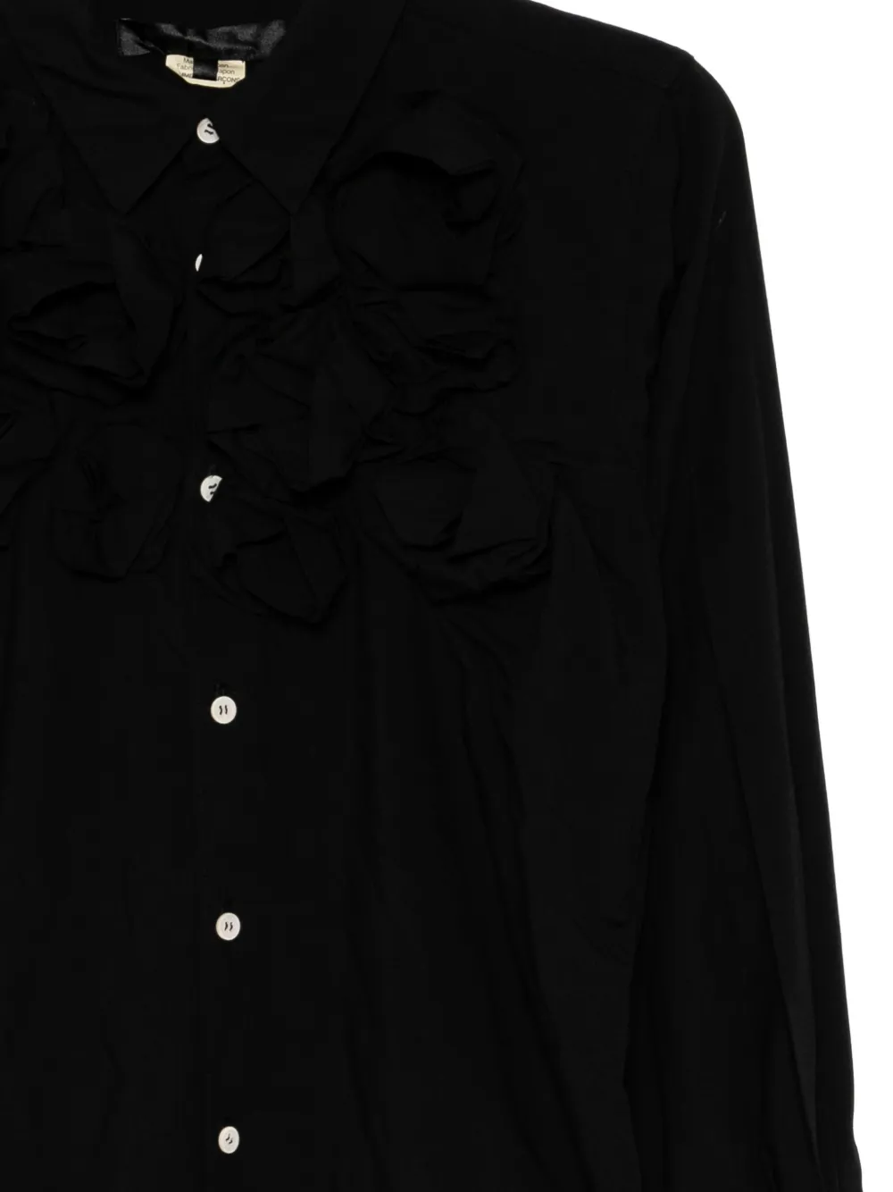 Comme Des Garçons Comme Des Garçons Blouse met roosdetail Zwart
