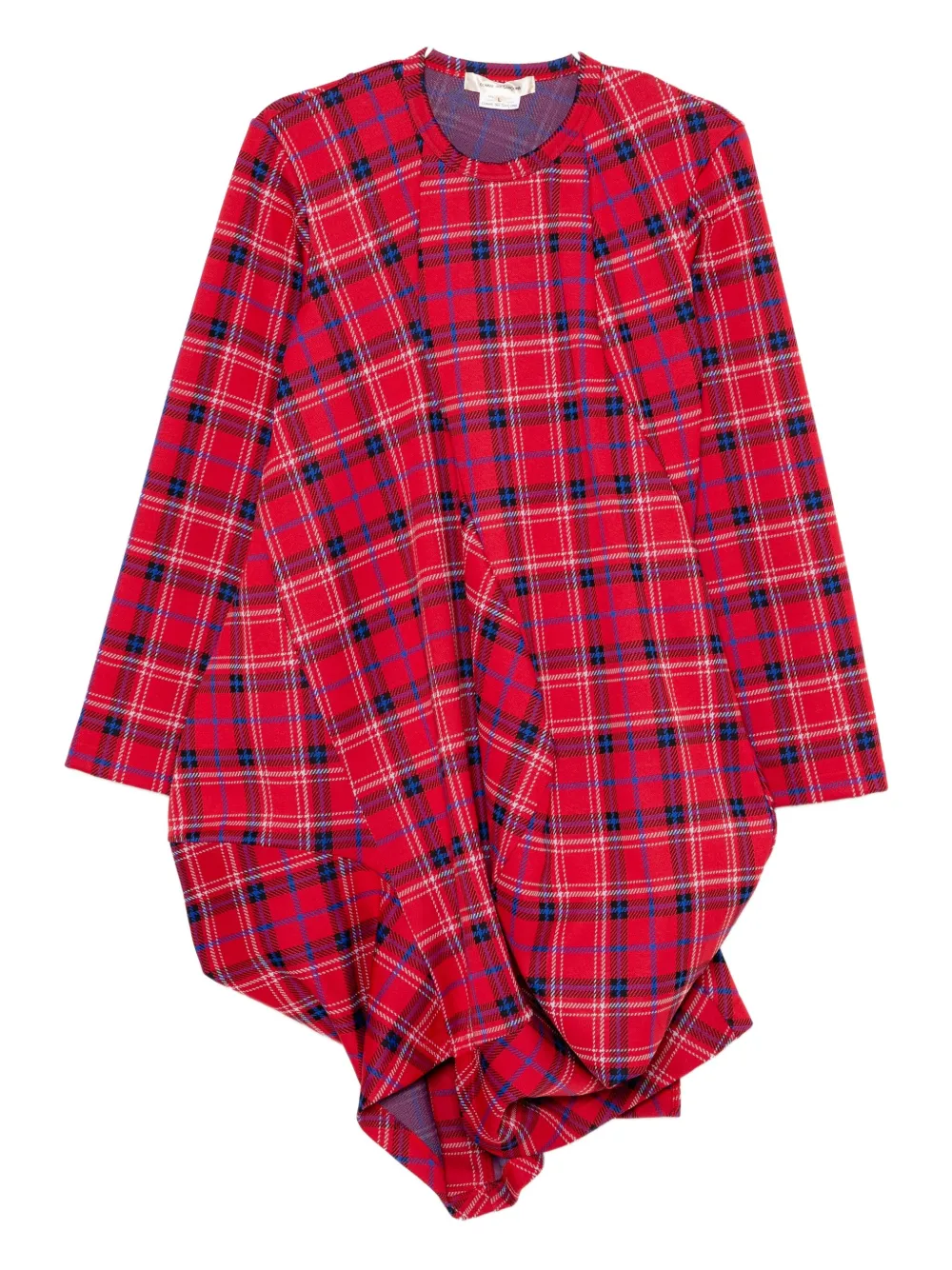 Comme Des Garçons Checked Dress In Red