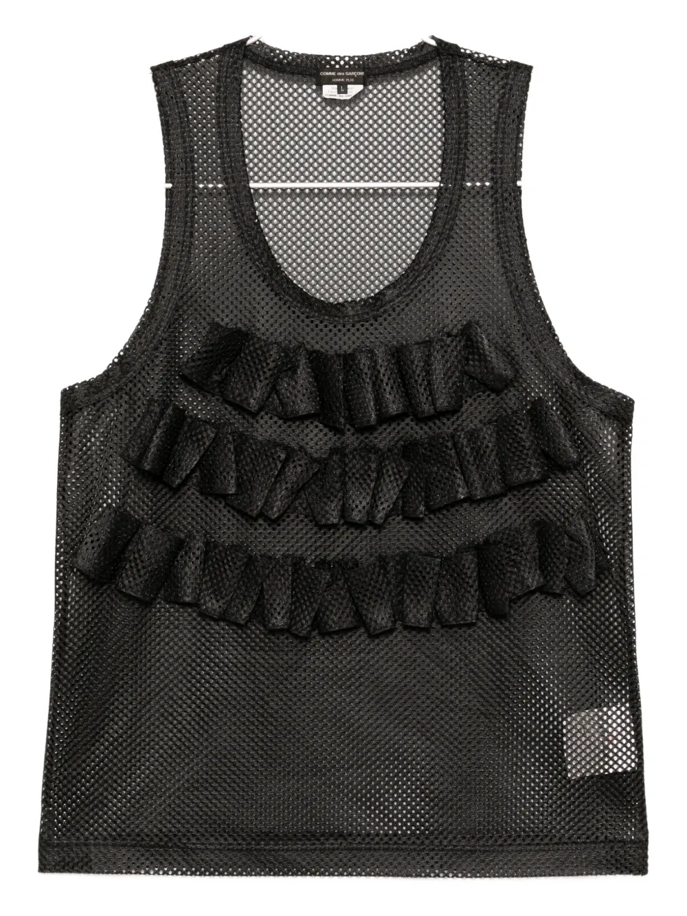 Comme des Garçons Homme Plus mesh raffled vest - Nero
