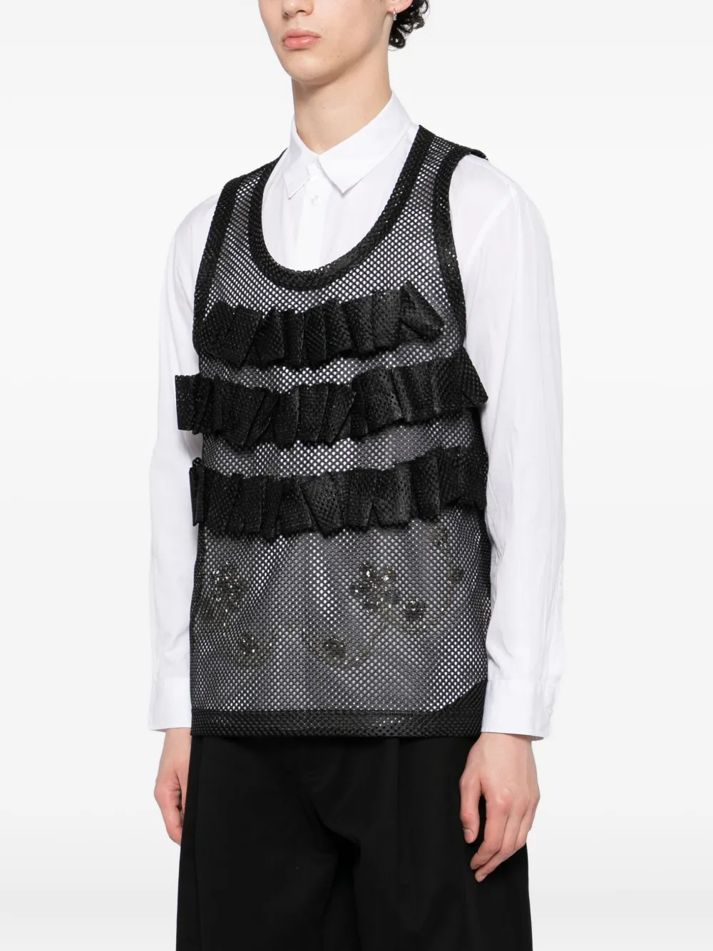 Comme des Garçons Homme Plus Mesh gilet Zwart