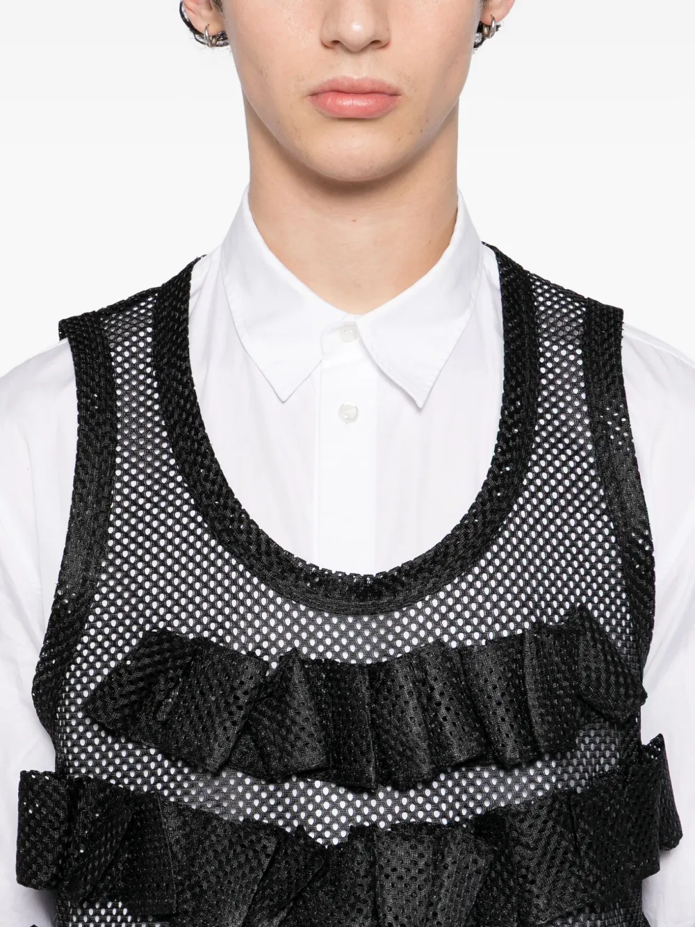 Comme des Garçons Homme Plus Mesh gilet Zwart