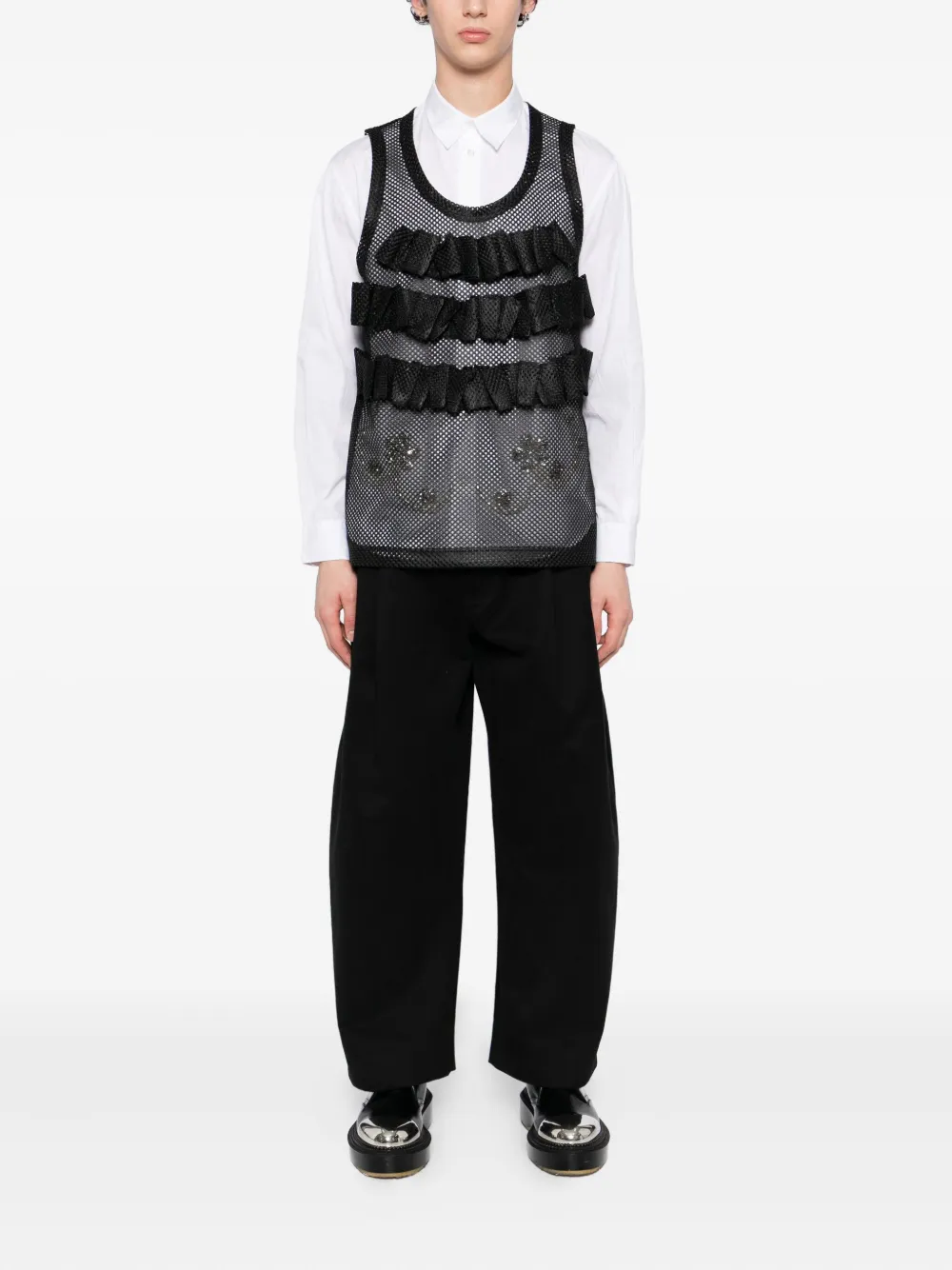 Comme des Garçons Homme Plus Mesh gilet - Zwart