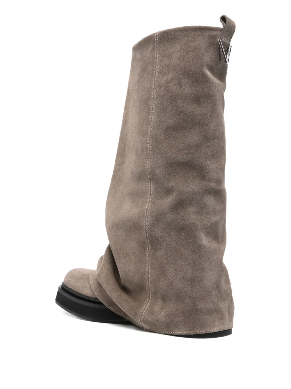 Attico Taupe Robin Combat Boots In Gray