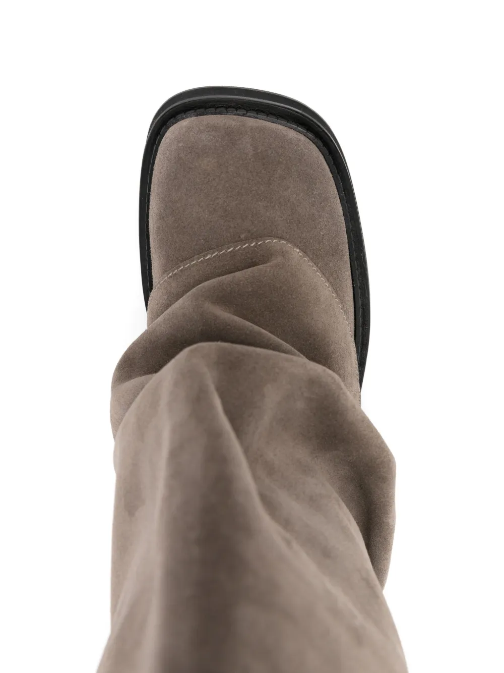 Attico Taupe Robin Combat Boots In Gray